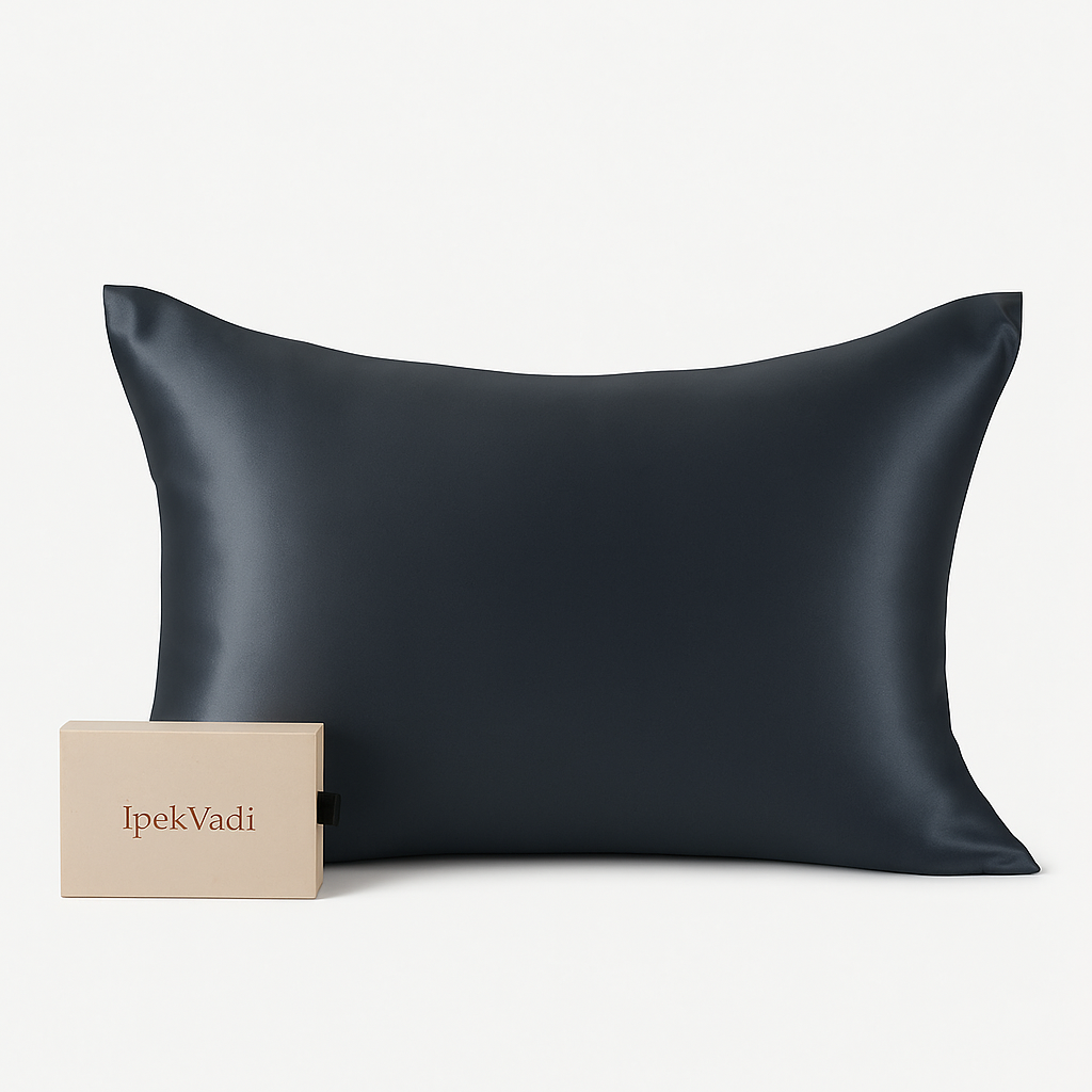 %100 Dut İpek Yastık Kılıfı Gri