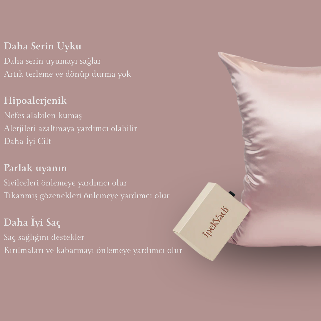 %100 Dut İpek Yastık Kılıfı Vizon