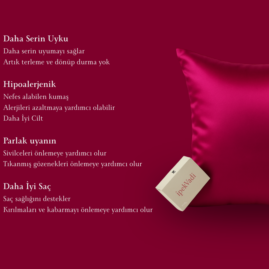 %100 Dut İpek Yastık Kılıfı Fuşya