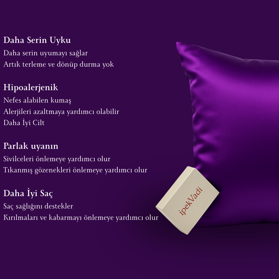 %100 Dut İpek Yastık Kılıfı Menekşe