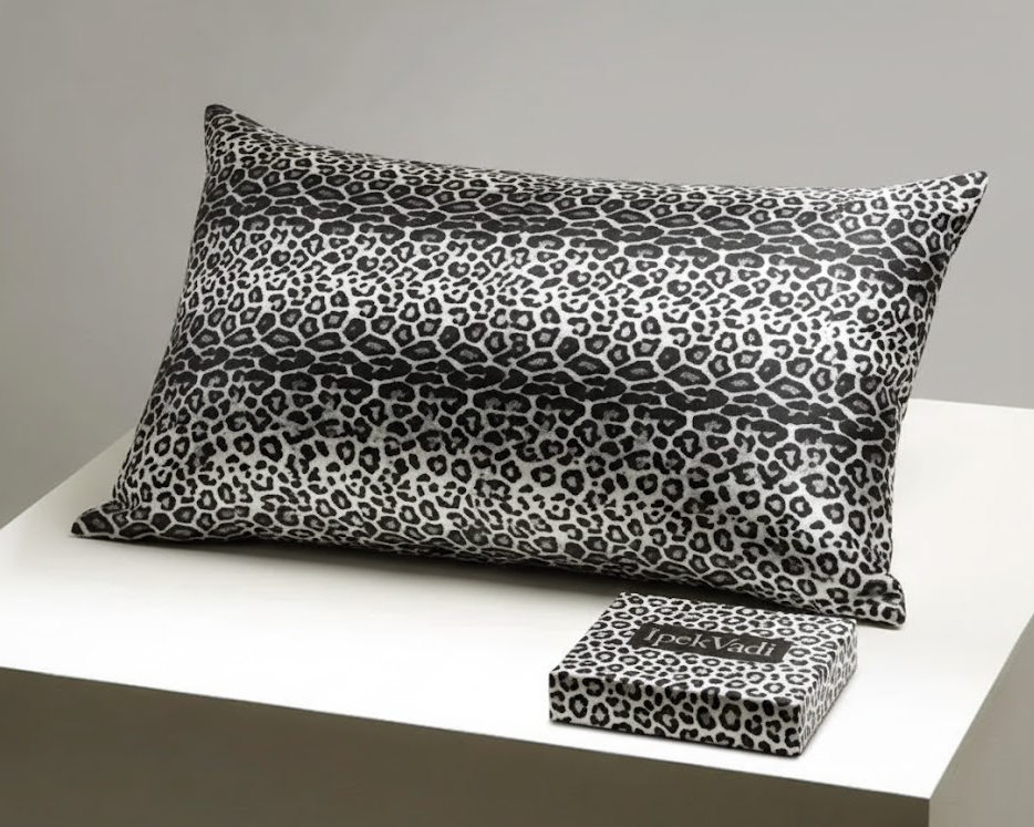 %100 Dut İpek Yastık Kılıfı Snow Leopard (Özel Seri)